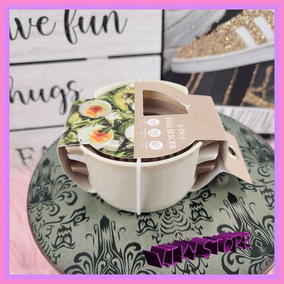 💕 NWT Social Chef 3-in-1 Egg Slicer Stainless Steel #7163 💕 - Picture 2 of 6